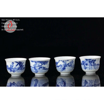Porcelain Hand Painted Blue and White Design Tea Sets